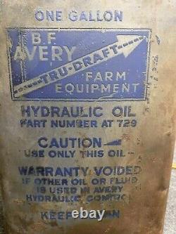 Rare B. F. Avery Tractor Farm Equipment 1 Gal Oil Can Empty Very Nice
