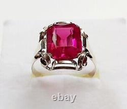 Rare Beautiful Antique Unique Unisex Gold Ring 250k with Ruby & Spinel Gemstone