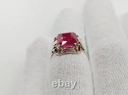 Rare Beautiful Antique Unique Unisex Gold Ring 250k with Ruby & Spinel Gemstone