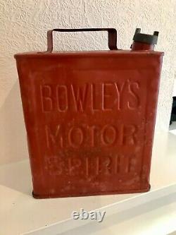 Rare Bowleys Vintage Petrol Fuel Can Automobilia 3/- Variant