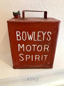 Rare Bowleys Vintage Petrol Fuel Can Automobilia 3/- Variant