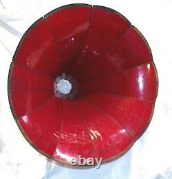 Rare Collapsible Cylinder Phonograph Red Morning Glory Horn, Can Ship Anywhere