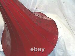 Rare Collapsible Cylinder Phonograph Red Morning Glory Horn, Can Ship Anywhere