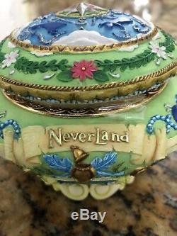 Rare Disney Never land Peter Pan & Tinker Bell You Can Fly Porcelain Music Box