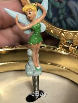 Rare Disney Never land Peter Pan & Tinker Bell You Can Fly Porcelain Music Box