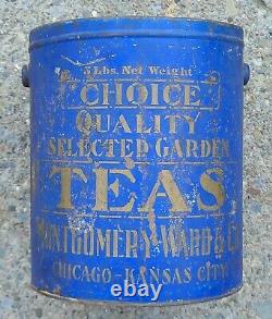 Rare Early Antique Vintage Montgomery Ward & Co Tea Can Tin Chicago Kansas City