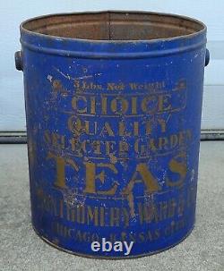 Rare Early Antique Vintage Montgomery Ward & Co Tea Can Tin Chicago Kansas City