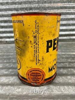 Rare FULL 1940s PENNZOIL United Airlines Motor Oil Can 1 qt. Gas & Oil