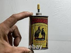 Rare FULL 3 oz Stoegerol oiler, Yellow Stoeger Handy Oil Can