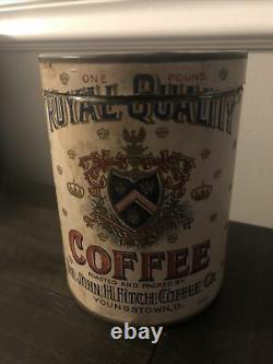 Rare Fitch Thomas Co. Royal Quality One Pound Vintage Coffee Can Tin Youngstown
