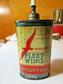 Rare Fleet-Wing Utility Handy Oiler Can 3oz. Pre-War Advertising Oiler