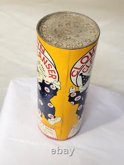 Rare Full/Sealed vintage CLOWN Kitchen CLEANSER c1930s-50s Tin/Cardboard Can