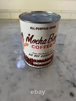 Rare Full Unopened 1 lb Tin Can Mocha Boy Bob's Big Boy Coffee All Purpose Grind