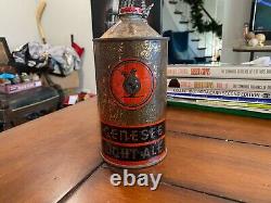 Rare GENESEE LIGHT ALE Cone Top IRTP Quart Beer Can Genesee Brewing NY Nice Cap