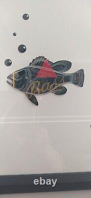 Rare Genuine Martin Allen CanArt with Laser Cut logo BASS Fish Design Framed