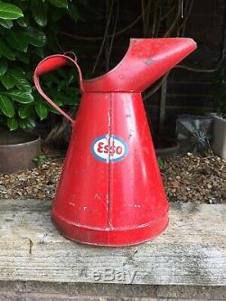 Rare & Highly Collectable Large Vintage 2 Gallon Esso Oil Jug Pourer Can 1971