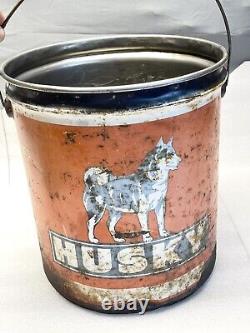 Rare Husky Oil 35# Grease Can Great Graphics Good Condition Wyoming