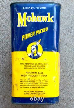 Rare Indian Logo Mohawk Motor Oil Gas Can 1930's 2 Gal Not Oilzum Clean Nj