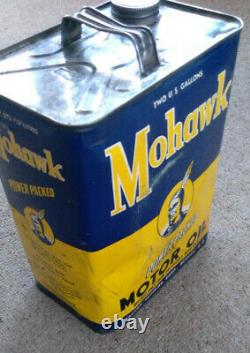 Rare Indian Logo Mohawk Motor Oil Gas Can 1930's 2 Gal Not Oilzum Clean Nj