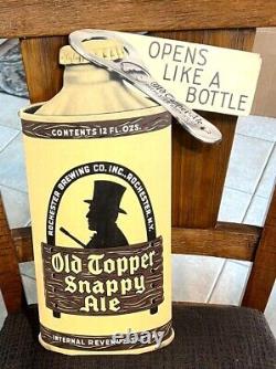 Rare Irtp Old Topper Snappy Ale Cone Top Beer Can Cardboard Sign Rochester Ny