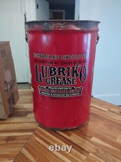 Rare Large 50# 1920s-1930s Lubriko Grease Oil Can With Handle