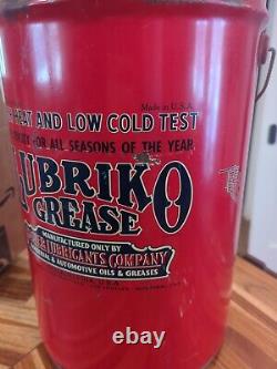 Rare Large 50# 1920s-1930s Lubriko Grease Oil Can With Handle