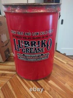 Rare Large 50# 1920s-1930s Lubriko Grease Oil Can With Handle