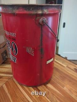 Rare Large 50# 1920s-1930s Lubriko Grease Oil Can With Handle
