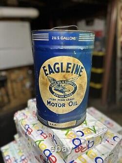 Rare Massachusetts EAGLEINE Motor Oil Blue 5qt