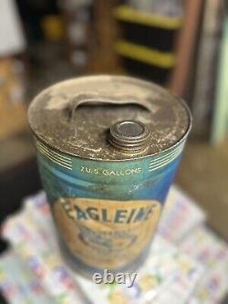 Rare Massachusetts EAGLEINE Motor Oil Blue 5qt