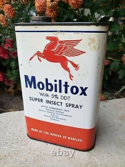 Rare Mobiltox Quart Super Insect Spray Can Mobil Mobiloil Ddt Gas Oil Garage