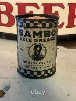 Rare Nourse Oil Company Sambo 1 Pound Grease Can
