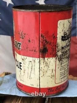Rare Original Old Indian Motorcycle Oil Can Quart Motocycle FULL Chief scout