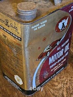 Rare Original Vintage Double A Automotive Motor Oil Can Advertising (Barn Find)