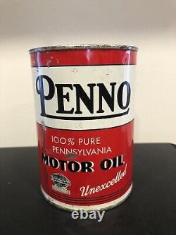 Rare PENNO Motor Oil Quart Can