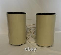 Rare Pair Mid Century Modern Kovacs Sonneman Cylinder Can Lamps Space Age 1980s