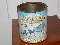 Rare Presto Brand Fresh Oysters 1 Gallon Empty Can