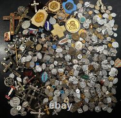 Rare Pretty Lot Religious Medals & Rosaries French Antique Rosary CAN-2