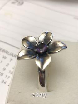 Rare, Retired James Avery Amethyst Flower Ring Size 11.5 NEAT! CAN BE SIZED