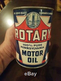 Rare Rotary 100% Pure Pennsylvania Motor Oil One Quart Oil Can Southern Oil Co