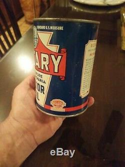 Rare Rotary 100% Pure Pennsylvania Motor Oil One Quart Oil Can Southern Oil Co