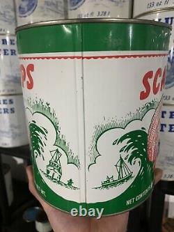 Rare Scallops One Gallon Tin Can By S & S Cold Storage, Hampton, Va. Virginia