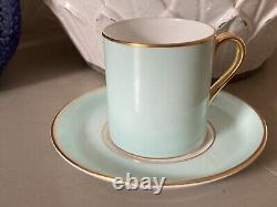 Rare Set 6 Tuscan Demitasse Coffee Cups Cans & Saucers Boxed Pastel Harlequin