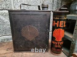 Rare Shell Duo 2 Gallon Petrol Can Motor Spirit Automobilia Motoring Vintage Old