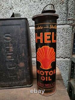 Rare Shell Duo 2 Gallon Petrol Can Motor Spirit Automobilia Motoring Vintage Old