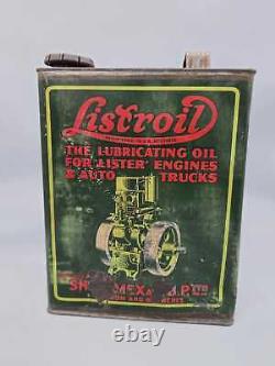 Rare Shell Mex Listroil Gallon Oil Tin Can Automobilia Stationary Engine Lister