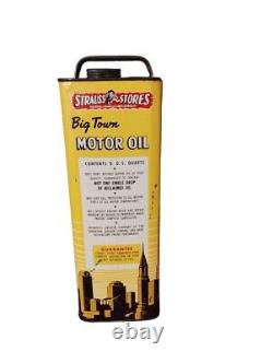 Rare Strauss stores (Jack) The Pep Boys Big Town? Motor Oil Can 5qt Philadelphia