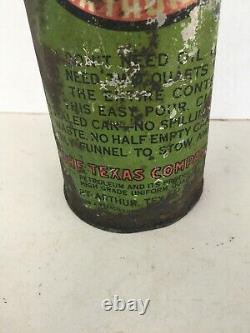 Rare Texaco Easy Pour Oil Can For Restoration, Great For Mancave
