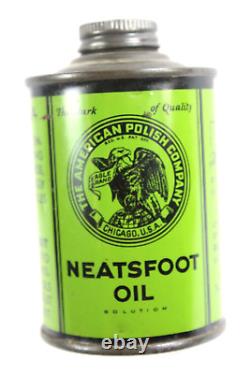 Rare The American Polish Company Neatsfoot Oil Cone Top Tin Advertising Can