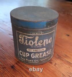 Rare Tiolene 1 lb Pure Oil Company#3 Cup GreaseTin Can